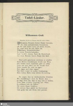 Tafel-Lieder