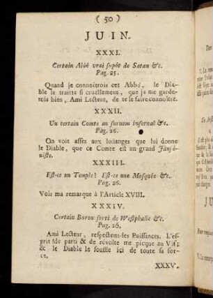 50-55, Juin, XXI-XXXVI; Juillet, XXXVII-XLII; Aoust, XLIII-XLVII