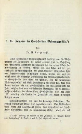 1. Die Aufgaben der Groß-Berliner Wohnungspolitik