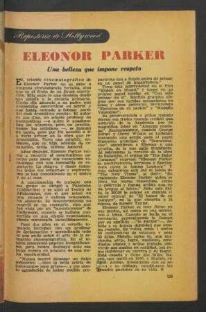 Eleonor Parker, una belleza que impone respeto : Repostería de Hollywood