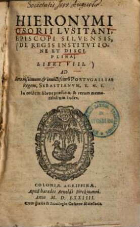 De regis institutiones et disciplina : libri VIII.