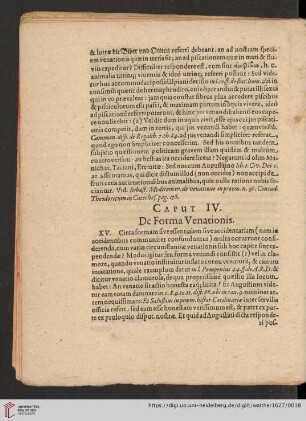 Caput IV: De Forma Venationis