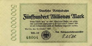 Gutschein - 500 Mill. Mark