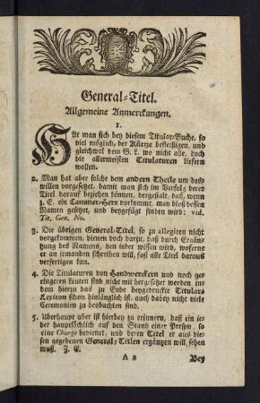 3-77, General-Titel. Allgemeine Anmerckungen.