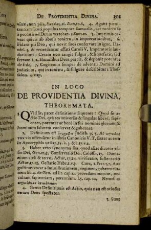 In Loco De Providentia Divina.