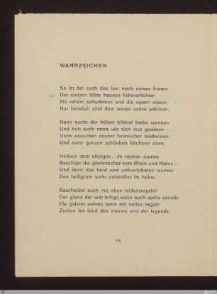 Wahrzeichen : [SW V: keine Sigle]; [SW V, S. 52/115]