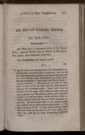 Die fünf und dreyßigste Gattung. Der Ralle.