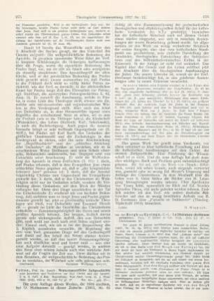 275-276 [Rezension] Felten, Joseph, Neutestamentliche Zeitgeschichte oder Judentum und Heidentum zur Zeit Christi und der Apostel. 2. u. 3. Aufl. 2 Bde