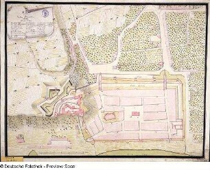 Pirna, Festung Sonnenstein, Lageplan, 1. H. 18. Jh.