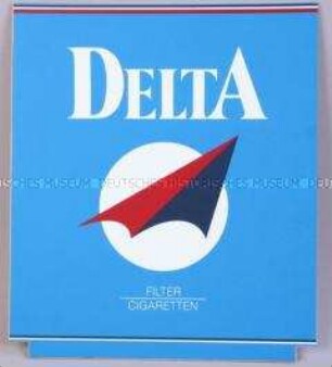 Werbeschild für "Delta"-Zigaretten