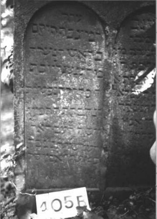 Grabstein 405 (Index: 100113452) Material: Sandstein Maße HxBxT: 95x74x13 cm Besonderheit: kulturhistorisch besonders wertvoll / hist.-wiss. Gründe (Alter); - Doppelgrab / Kindergrab: Grabstein 405B