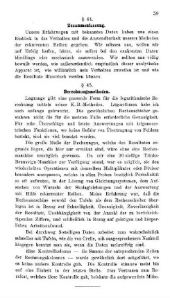 § 45. Berechnungsmethoden.