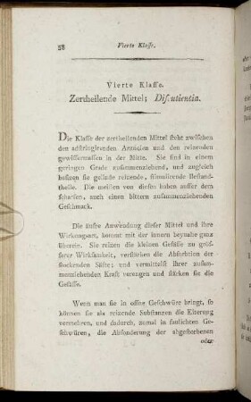 Vierte Klasse. Zerheilende Mittel; Discutientia.