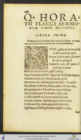QUINTI HORATII FLACCI SERMONUM LIBER SECUNDUS