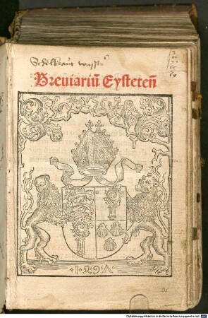 Breviarium Eystetense : im Auftrag von Gabriel von Eyb, Bischof von Eichstätt. [1-6]. 1, Kalendarium