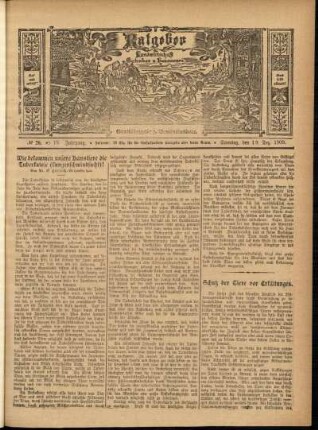 Ausgabe vom Sonntag, den 19. Dezember 1909.