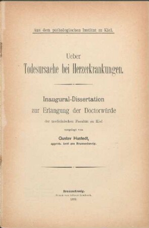 Ueber Todesursache bei Herzerkrankungen