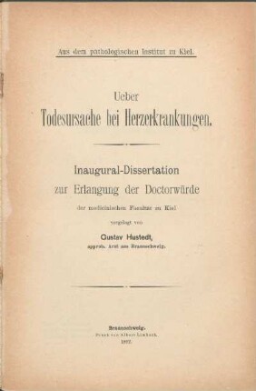 Ueber Todesursache bei Herzerkrankungen