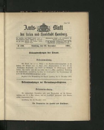 No. 189. 23. Dezember. 1902.