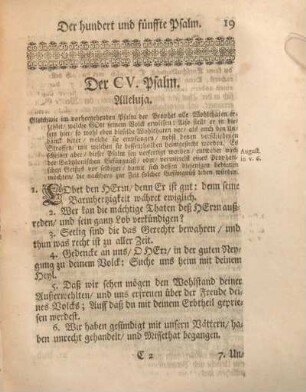 Der CV. Psalm. Alleluja.