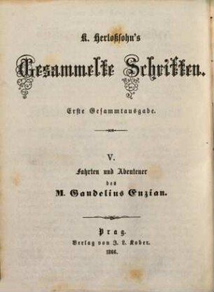 Karl Herlosssohn's Gesammelte Schriften : 1. Gesammtausg., 5