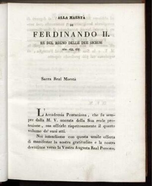 ALLA MAESTA DI FERDINADO II.