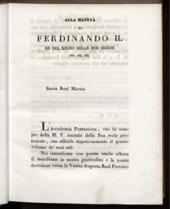 ALLA MAESTA DI FERDINADO II.
