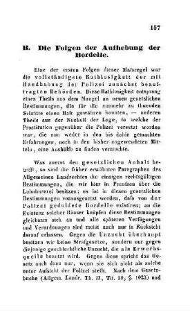 B. Die Folgen der Aufhebung der Bordelle