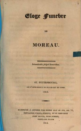Éloge funèbre de Moreau