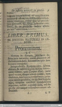 Liber Primus. De Iustitia Naturali In Genere