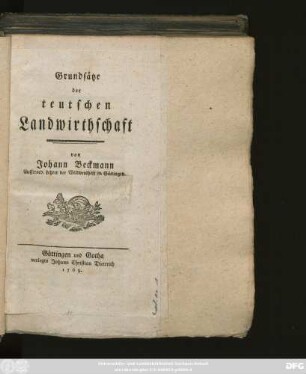 Grundsätze der teutschen Landwirthschaft