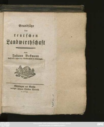 Grundsätze der teutschen Landwirthschaft