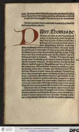 Incipit expositio super orationem dominicam ex diversis doctorum dictis collecta.