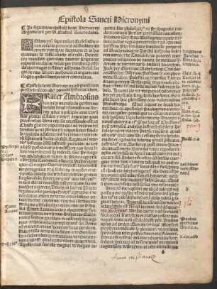 Epistola beati Hieronymi ad Paulinum presbyterum: de omnibus divinae historiae libris.