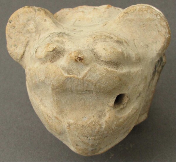 Animal head made of clay