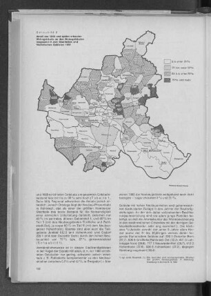 Schaubild 2: Anteil der 1949 und später erbauten Wohngebäude an den Wohngebäuden insgesamt in den Stadtteilen und Statistischen Gebieten 1968