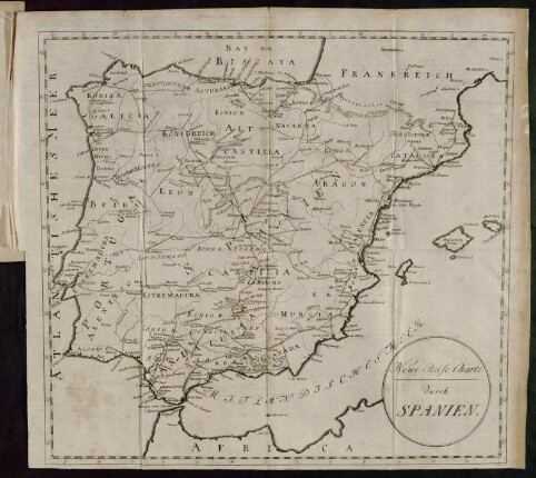 Neue Reise Charte durch Spanien.