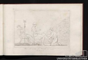 Ulisse est reconnu par Euriclée sa nourice. Hom. Ody. Ch. 19