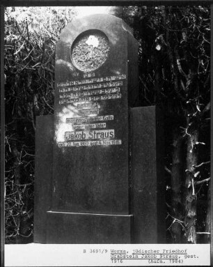 Grabstein von Jakob Straus (gestorben 1916.11.04)