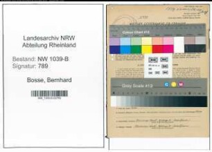 Entnazifizierung Bernhard Bosse , geb. 03.12.1908 (Angestellter)