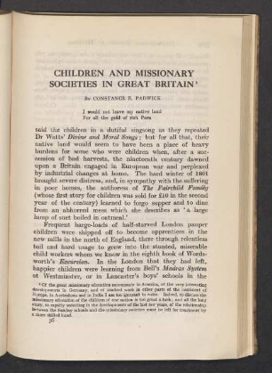 Children and missionary societies in great britain