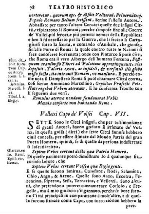 Velletri Capo de' Volsci. Cap. VII.