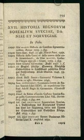 XVII. Historia Regnorum Borealium Sueciae...