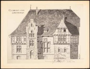 Landhaus: Ansicht (aus: Drucke von Seminararbeiten der Königlich Technischen Hochschule Berlin, Bd. II)