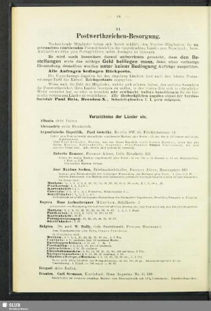XI. Postwerthzeichen-Besorgung