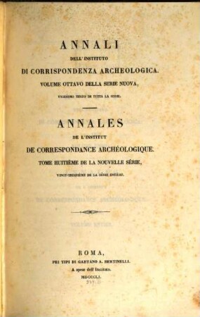 Annali dell'Instituto di Corrispondenza Archeologica : = Annales de l'Institut de Correspondance Archéologique. 23. 1851