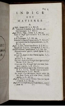 Indices des Matières.