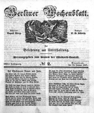 No. 2, Sonnabend, den 14. Januar 1837.