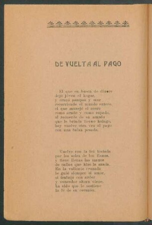 De vuelta al pago