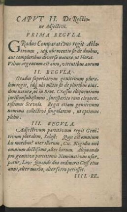 Caput II. De Rectione Adiectivi.